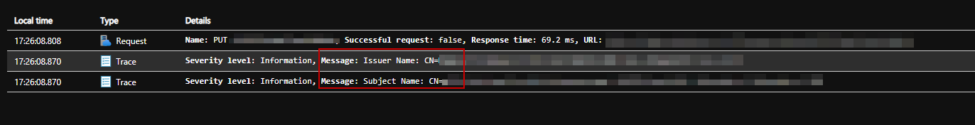 Application Insight - API Management trace policy for logging ClientCertificate details